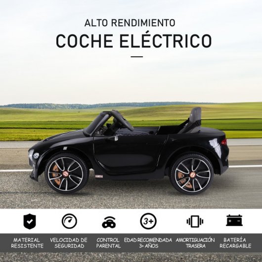 HomCom Bentley GT Coche Eléctrico Negro