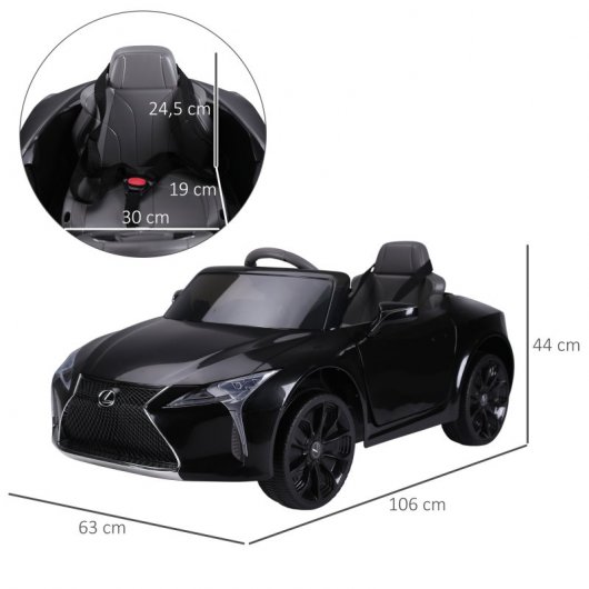 HomCom Lexus LC500 Coche Eléctrico Negro
