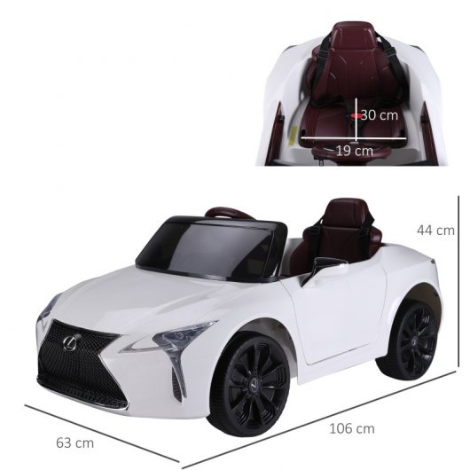 HomCom Lexus LC500 Coche Eléctrico Blanco