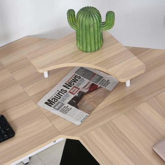 HomCom Mesa Esquinera de Oficina 150x150x76cm Madera/Blanca