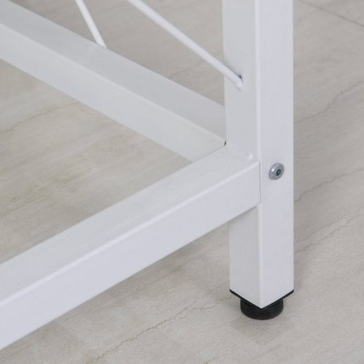 HomCom Mesa Esquinera de Oficina 150x150x76cm Madera/Blanca