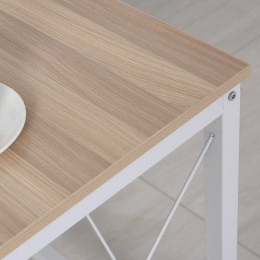 HomCom Mesa Esquinera de Oficina 150x150x76cm Madera/Blanca