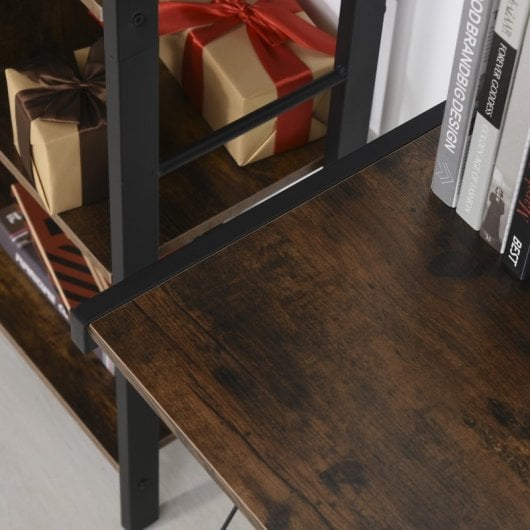 HomCom Mesa de Canto de Escritório 155x115x91.5cm Castanha/Preta