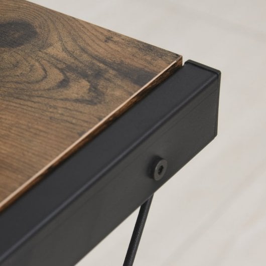 HomCom Mesa de Canto de Escritório 155x115x91.5cm Castanha/Preta