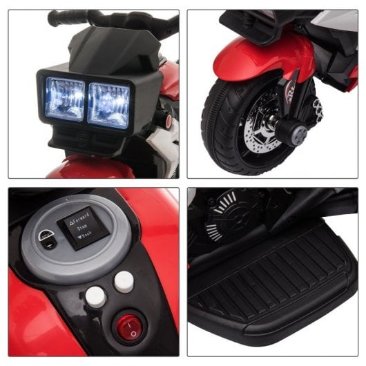 HomCom Triciclo Eléctrico 6V Rojo/Negro