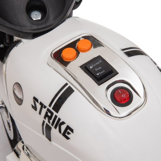 HomCom Triciclo Moto Eléctrico Blanco con Maletero