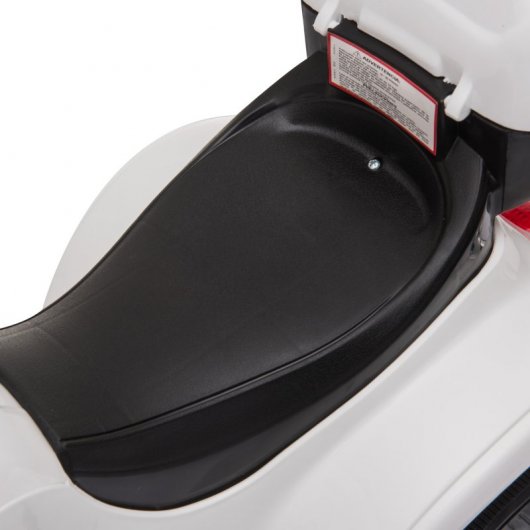 HomCom Triciclo Moto Eléctrico Blanco con Maletero