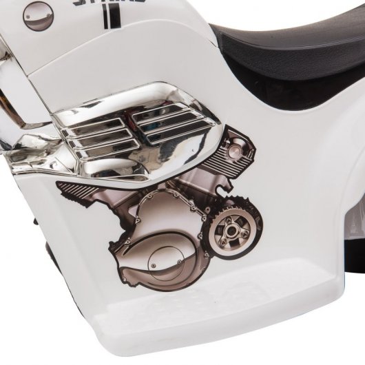 HomCom Triciclo Moto Eléctrico Blanco con Maletero