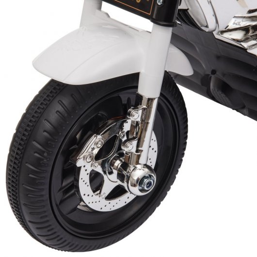 HomCom Triciclo Moto Eléctrico Blanco con Maletero