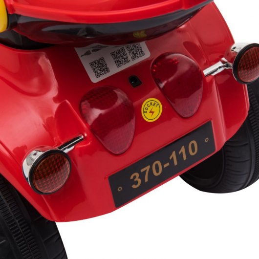HomCom Triciclo Moto Eléctrico Rojo con Maletero