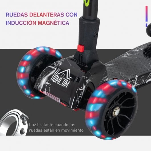 HomCom Patinete Infantil Negro