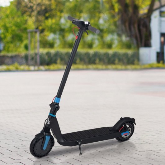 HomCom Patinete Eléctrico Plegable con Luz Negro