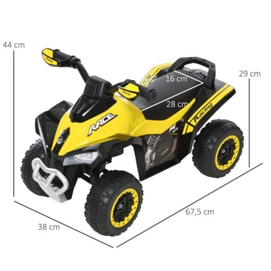 HomCom Quad Correpasillos para Niños Amarillo
