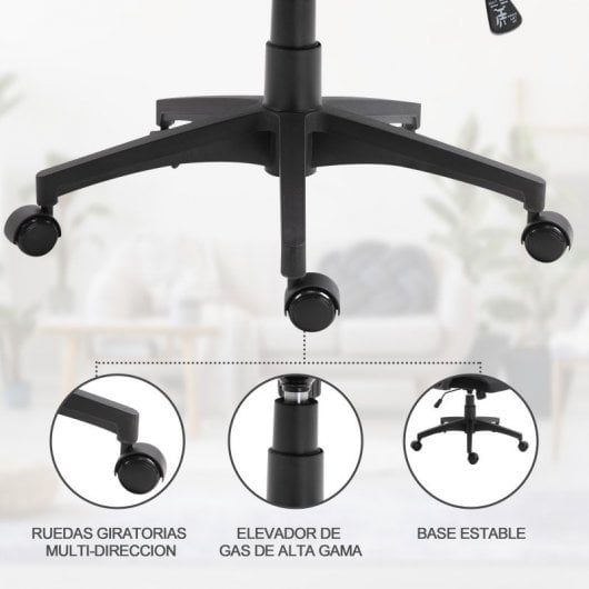 Vinsetto Silla de Oficina Ergonómica Negra