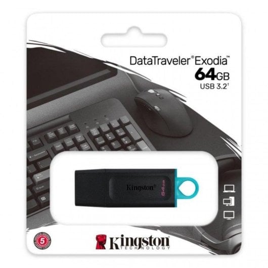 USB-Stick Kingston DataTraveler Exodia 64GB USB 3.2 Gen 1 schwarz türkis