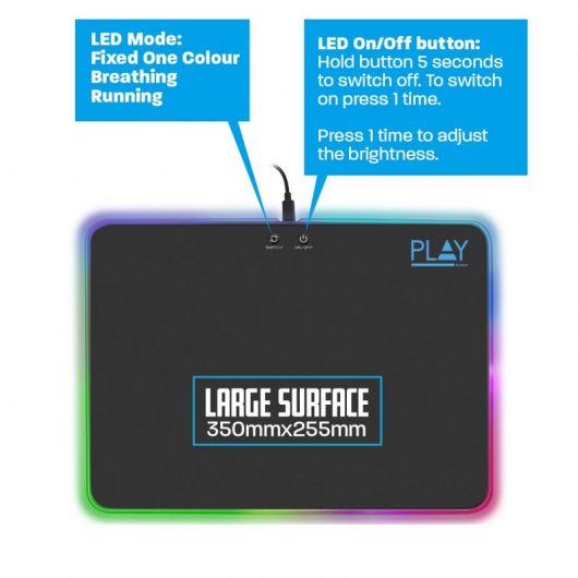 Ewent PL3341 Tapete Gaming RGB Preto