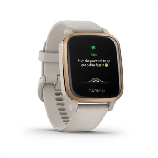 Garmin Venu Sq Music Edition Smartwatch Gold Rose Correa Blanca