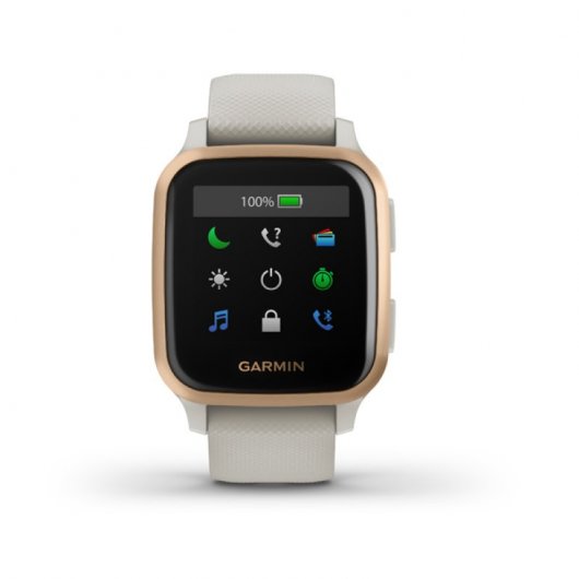 Garmin Venu Sq Music Edition Smartwatch Gold Rose Correa Blanca
