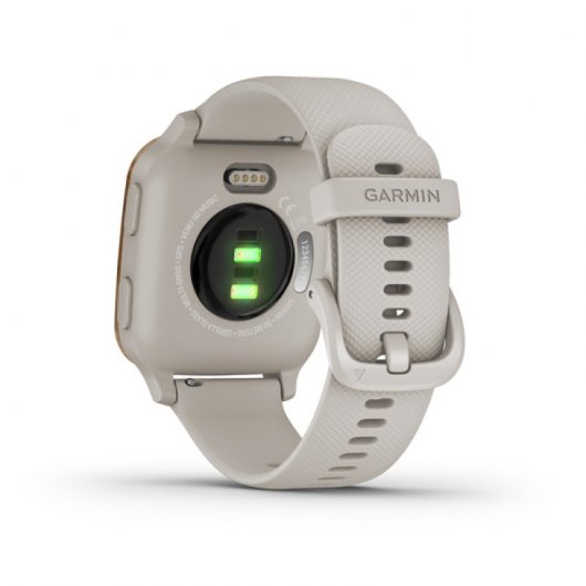 Garmin Venu Sq Music Edition Smartwatch Gold Rose Correa Blanca