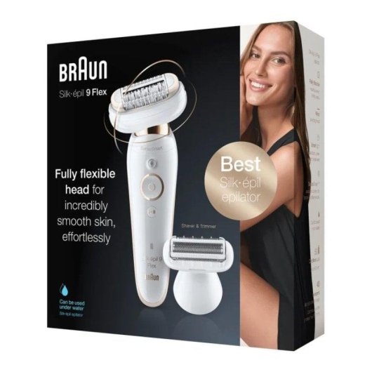 Epilierer Braun Silk-épil 9002 Flex Kabellos 2 Stufen 4 Aufsätze Wet & Dry