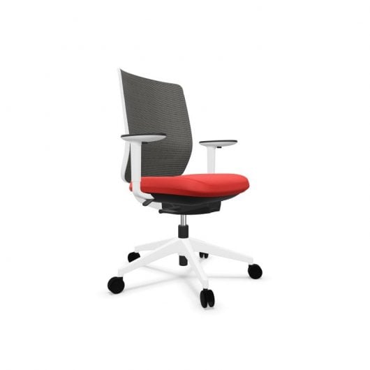 Actiu Trim Silla de Oficina Malla Negra/Blanca/Roja