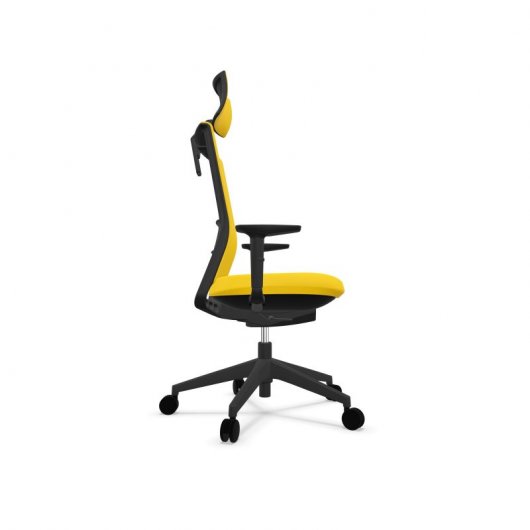 Actiu Stay Silla de Oficina con Cabezal Amarilla/Negra