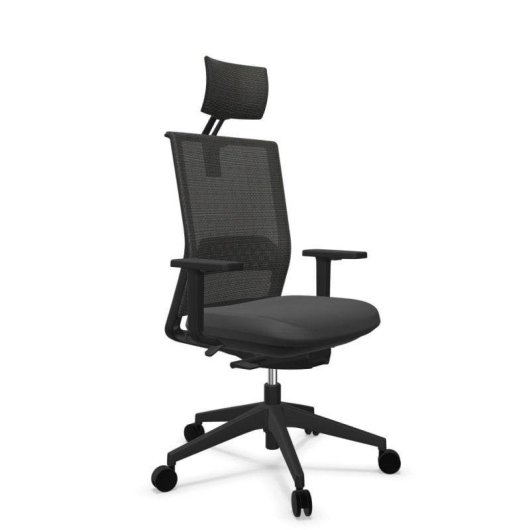 Silla de oficina Actiu Stay Carbon Black con cabezal y mecanismo Syncro