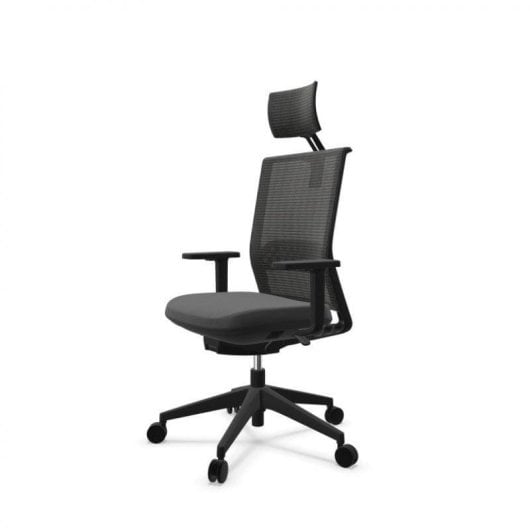 Silla de oficina Actiu Stay Carbon Black con cabezal y mecanismo Syncro