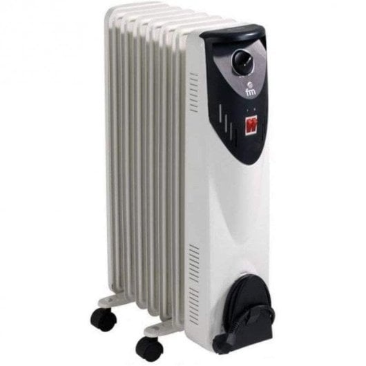 Radiateur à Huile FM Calefacción RW-15 1500W 7 Éléments Roulettes Compact