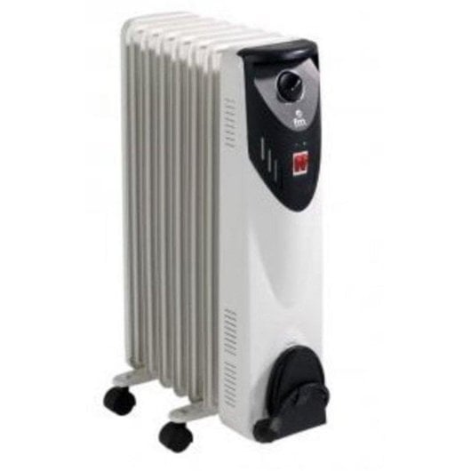 Radiateur à Huile FM Calefacción RW-15 1500W 7 Éléments Roulettes Compact