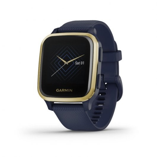 Garmin Venu Sq Music Edition Smartwatch Light Gold Bracelete Azul