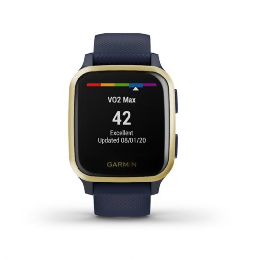 Garmin Venu Sq Music Edition Smartwatch Light Gold Bracelete Azul
