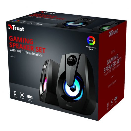 Trust Ziva RGB Colunas Gaming 2.0 12W