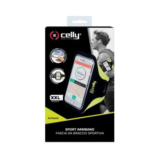 Celly Arm Band Fascia da braccio gialla per smartphone fino a 6,5"