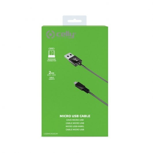 Câble Celly USB vers MicroUSB 2m Noir