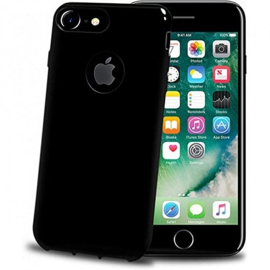 Celly Funda Skin TPU Negra para iPhone 7 Plus/8 Plus