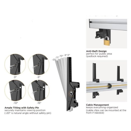 Equip 650374 TV-Halterung 127 cm (50") Schwarz, Silber