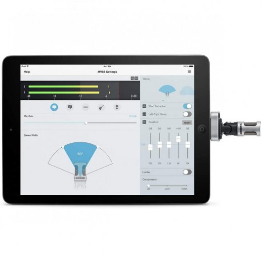 Shure Motiv MV88 Micrófono Digital de Condensador para Dispositivos IOS