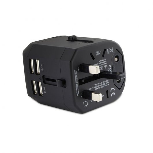 Caricabatterie da viaggio universale Mooov con 4 porte USB