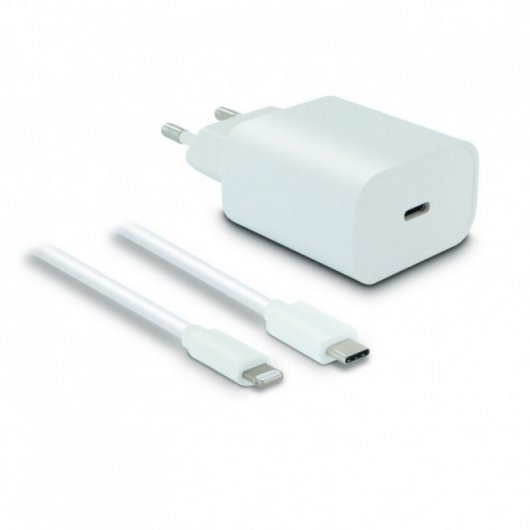 Mooov Cargador 3A Power Delivery 18W Blanco + Cable USB-C a Lightning 1.2m