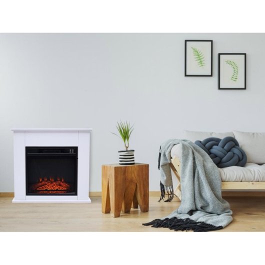 Purline CHE-610 Chimenea Eléctrica de Suelo 2000W Blanca