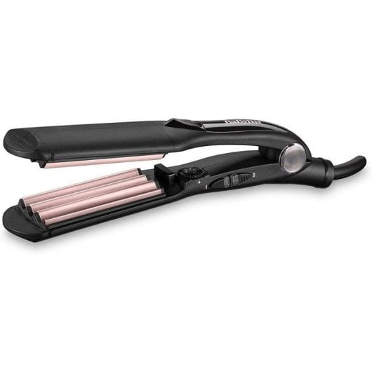 Prancha de Cabelo Cerâmica Turmalina BaByliss The Crimper 210ºC 10 Definições Desligamento Automático Preto Rosa