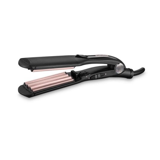 Prancha de Cabelo Cerâmica Turmalina BaByliss The Crimper 210ºC 10 Definições Desligamento Automático Preto Rosa