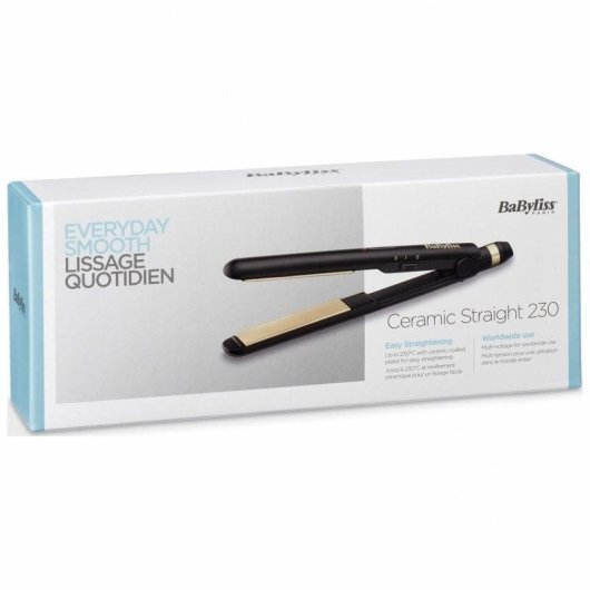 Lisseur Céramique de Voyage BaByliss Ceramic Straight 230 230ºC 2 Réglages Plaques Flottantes Noir