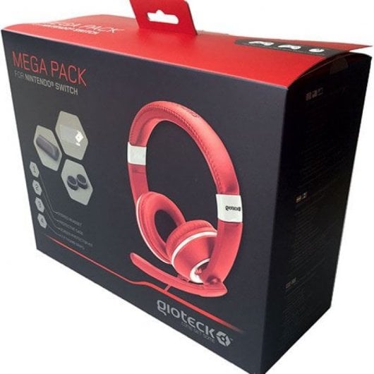 Gioteck Mega Pack Headset + Funda + Protector Pantalla + 2 Grips Nintendo Switch
