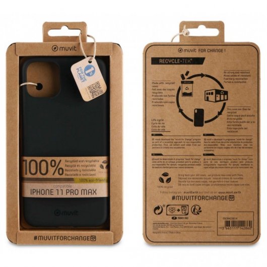 Muvit Funda Recycletek Negra para Apple iPhone 11 Pro Max