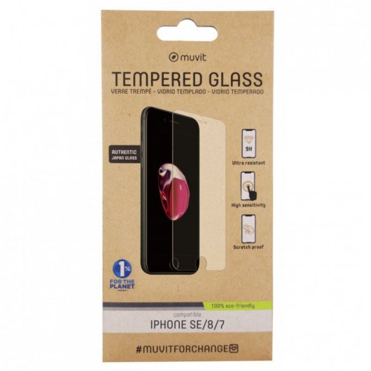 Proteggi schermo in vetro temperato Muvit per Apple iPhone SE/8/7