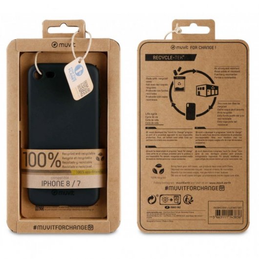 Muvit Funda Recycletek Negra para Apple iPhone SE/8/7