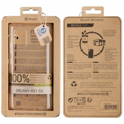Muvit Funda Recycletek Transparente para Samsung Galaxy A51 5G
