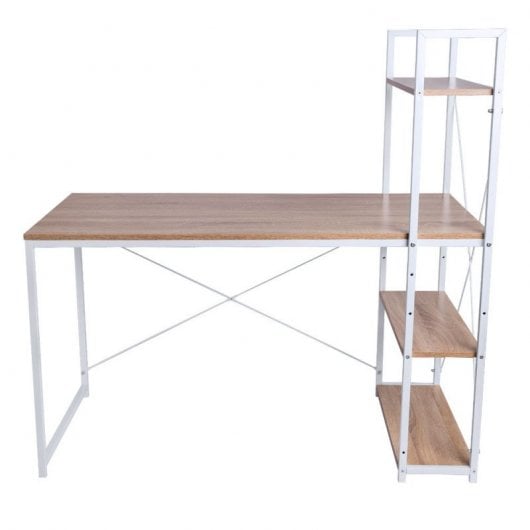Escritorio con Estantes Kecil 120x60 cm Madera/Blanco